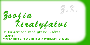 zsofia kiralyfalvi business card